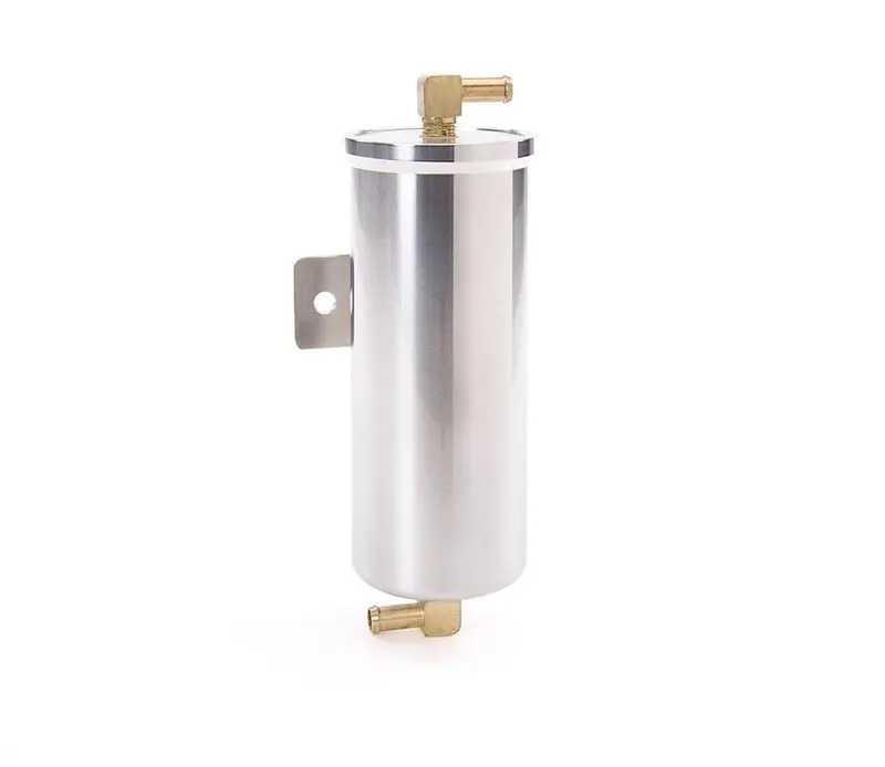 Be Cool Vented Recovery Tank – 7 X 3 Inches, Diamond-Cut Polished Aluminum With Fitting & Bracket 1