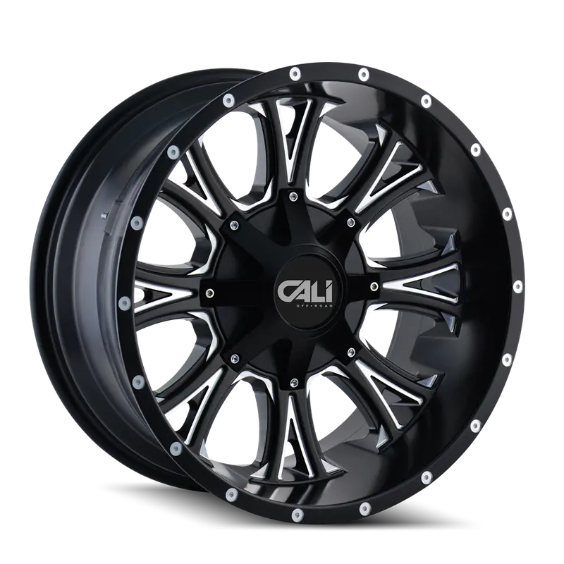 Cali Off-Road Americana Satin Black & Milled Spoke Wheel – 22X14, 8-Lug 165.1/170Mm Bolt Pattern, -76Mm Offset, 130.8Mm Bore 1
