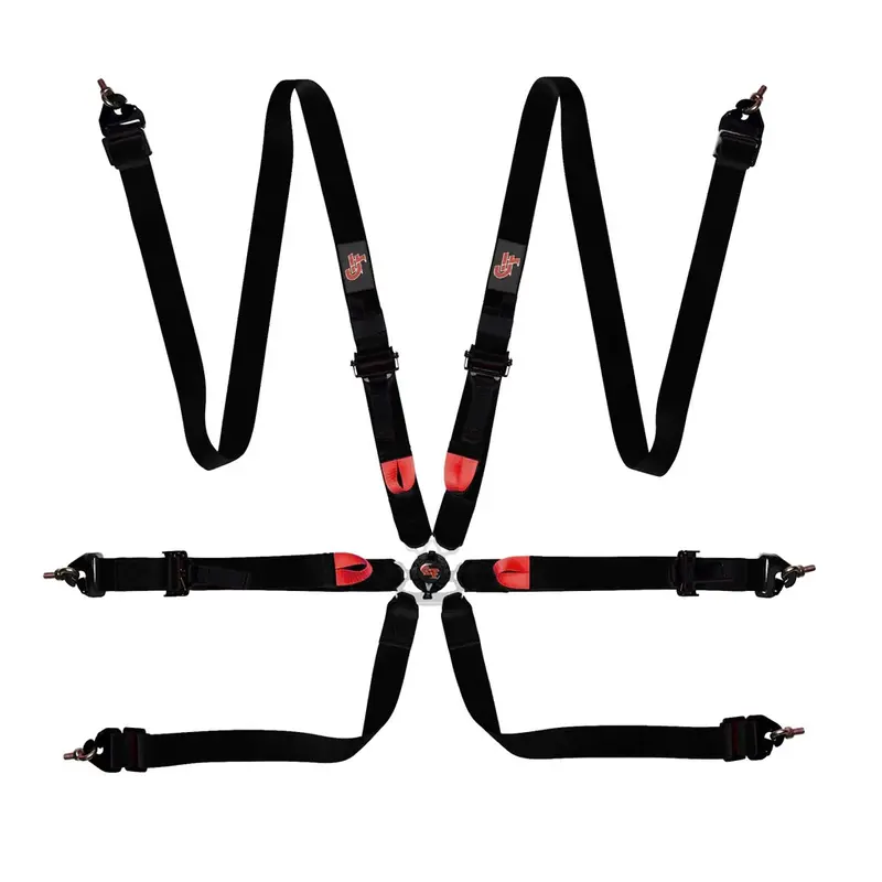 G-Force 6-Point Harness – Black Racing Safety Belt With Individual Shoulder And Lap Adjustments 1