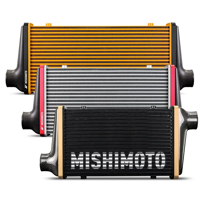 Mishimoto Mmint-Ucf-G5G-C-R Intercooler Core — Gloss-Finished 525Mm Gold Core With Red Anodized V-Band Clamp 1