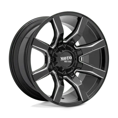 Moto Metal Mo804 20X9 Inch Alloy Wheel – 6X120Mm Bolt Pattern, Gloss Black/Milled Face 1