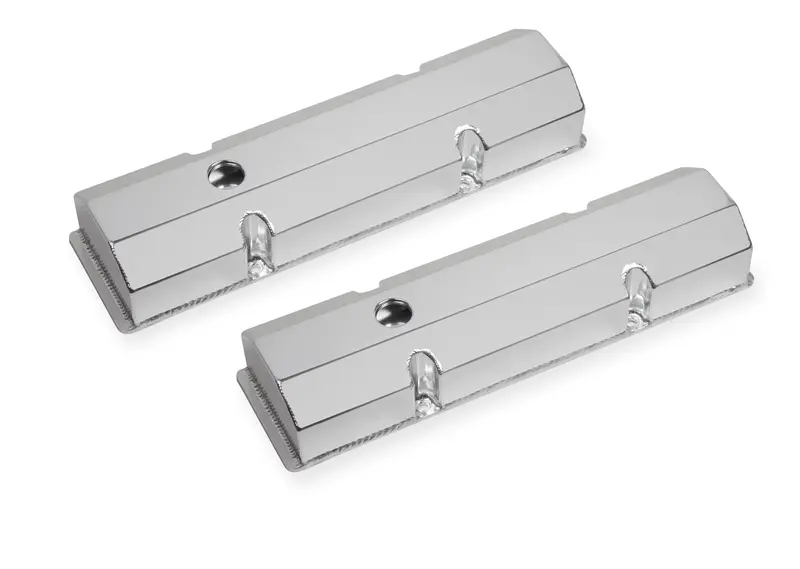 Mr Gasket 6817G Aluminum Valve Cover; Flat Top; Natural Finish; Pair; 1