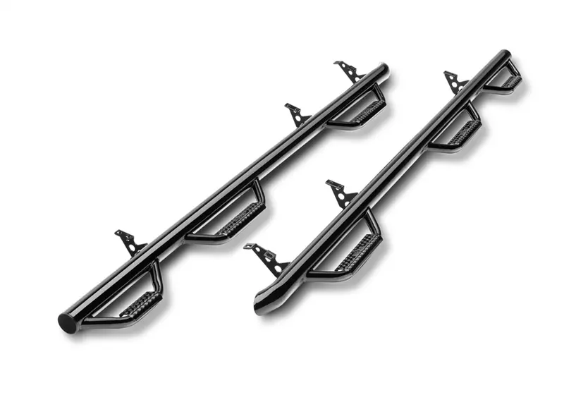 N-Fab C1992Qc-6 Wide-Width Nerf Steps – 3-Step, Gloss Black, Fits 2019–2022 Silverado/Sierra 6'6" Double Cab 1