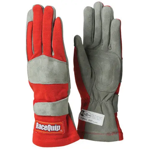 Racequip Sfi-Certified Single-Layer Racing Gloves – X-Large Red 1
