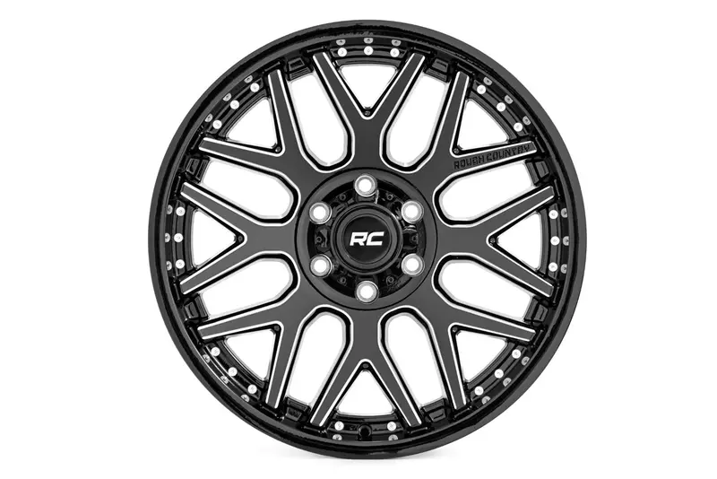 Rough Country 95 Series Gloss Black Alloy Wheel – 22X10 Inch, 8X6.5", -19Mm Offset (95221010M) 1