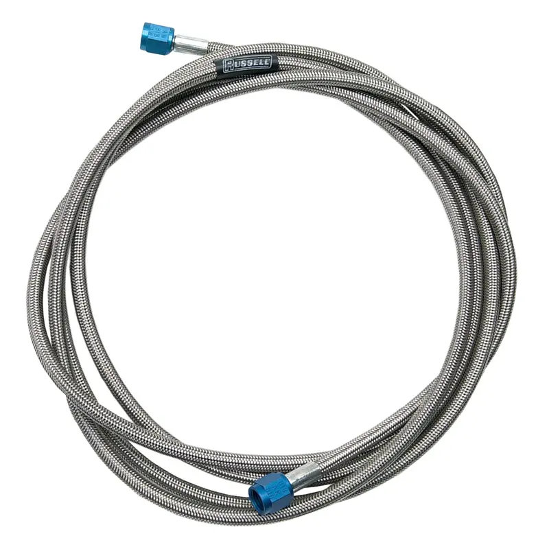 Russell Nitrous Feed Line – -4 An Fitting, 1/8" Npt, 2-Foot Blue Braided Hose (658280) 1
