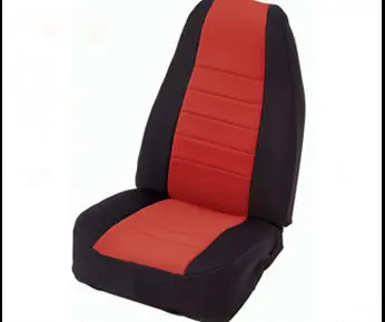 Smittybilt 47230 Neoprene Front Seat Covers For 1991–1995 Jeep Wrangler Yj – Black/Red Trim 1
