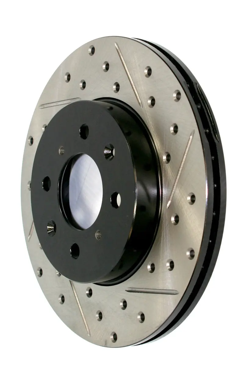Stoptech 127.39044L Front Left Drilled & Slotted Sport Brake Rotor 1