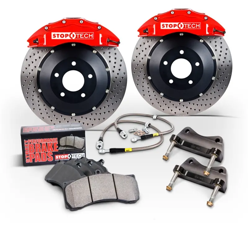 Stoptech 83.435.005G.R1 Trophy Sport Big Brake Kit – Silver Calipers With Slotted Two-Piece Rear Rotors 1