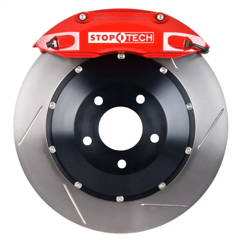 Stoptech Big Brake Kit – Front, Red Calipers With Slotted Two-Piece Rotors 1