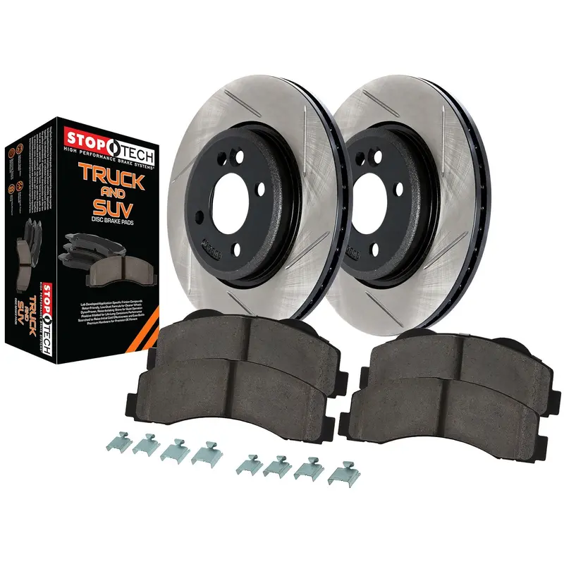Stoptech Slotted Front Brake Rotors – Truck Axle Pack, 970.33023 Series 1