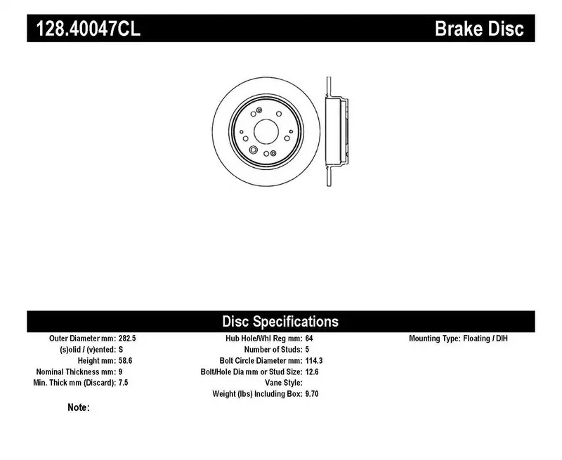Stoptech Sport Cryo-Treated Cross-Drilled Rear Left Brake Rotor – Part 128.40047Cl 1