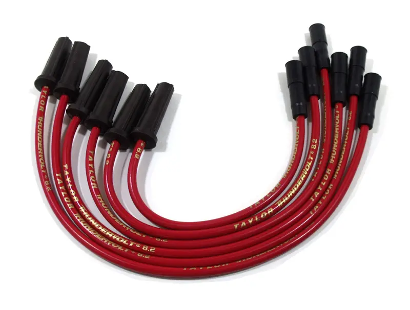 Taylor Cable Thundervolt 8.2Mm Ignition Wire Set – Red, 11.75-Inch Length, 180° Plug Boots 1