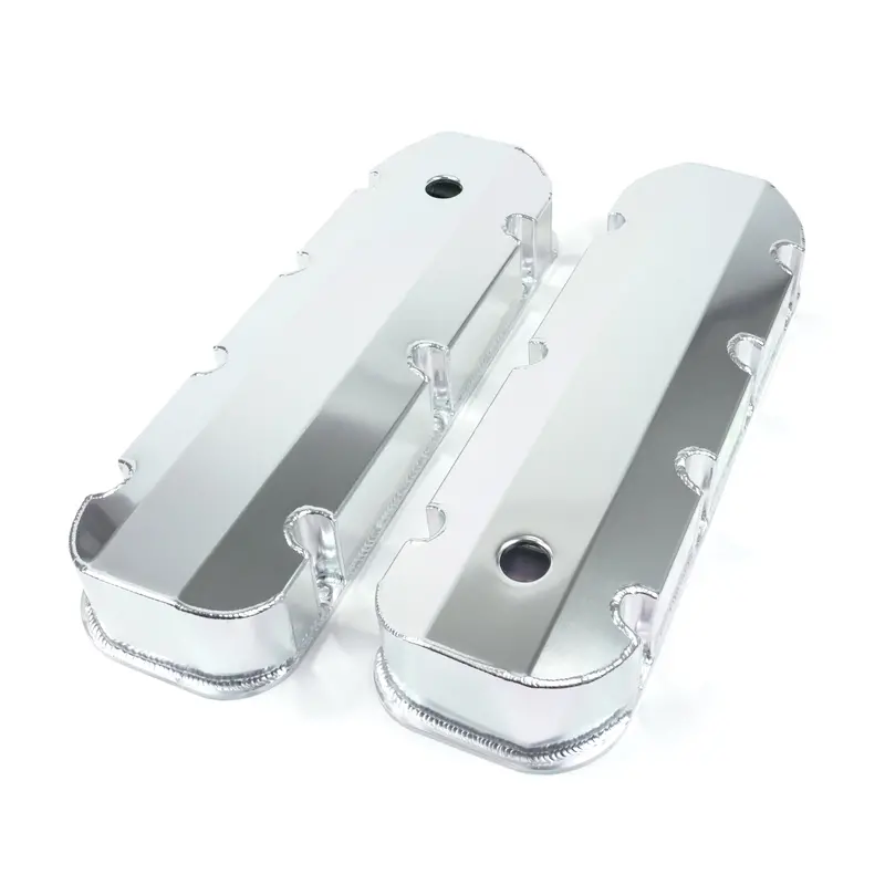 Top Street Performance Jm8092-8Ca Valve Covers; Fab. Alum.; Short Bolt With Holes Bbc; Clear Anodized 1