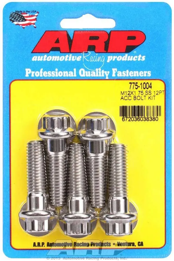 Arp 775-1004 Stainless Steel 12-Point Bolt Kit – 5 Pieces, 12Mm X 1.75 X 40Mm 1